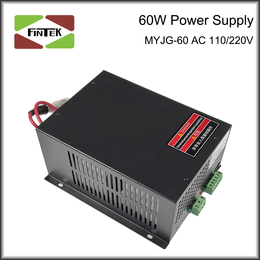 MYJG 60W CO2 Laser Power Supply 110V/220V Laser Generator For CO2 Laser Engraving Cutting Machine 50~70w Laser Tube