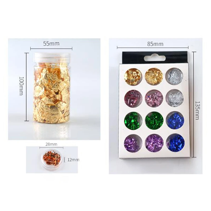 

Handmade Imitation Gold Leaf Flakes Copper Flakes for Arts Crafts Decoration Silver Copper Gold Foil Fragments Gold Flakes Craft