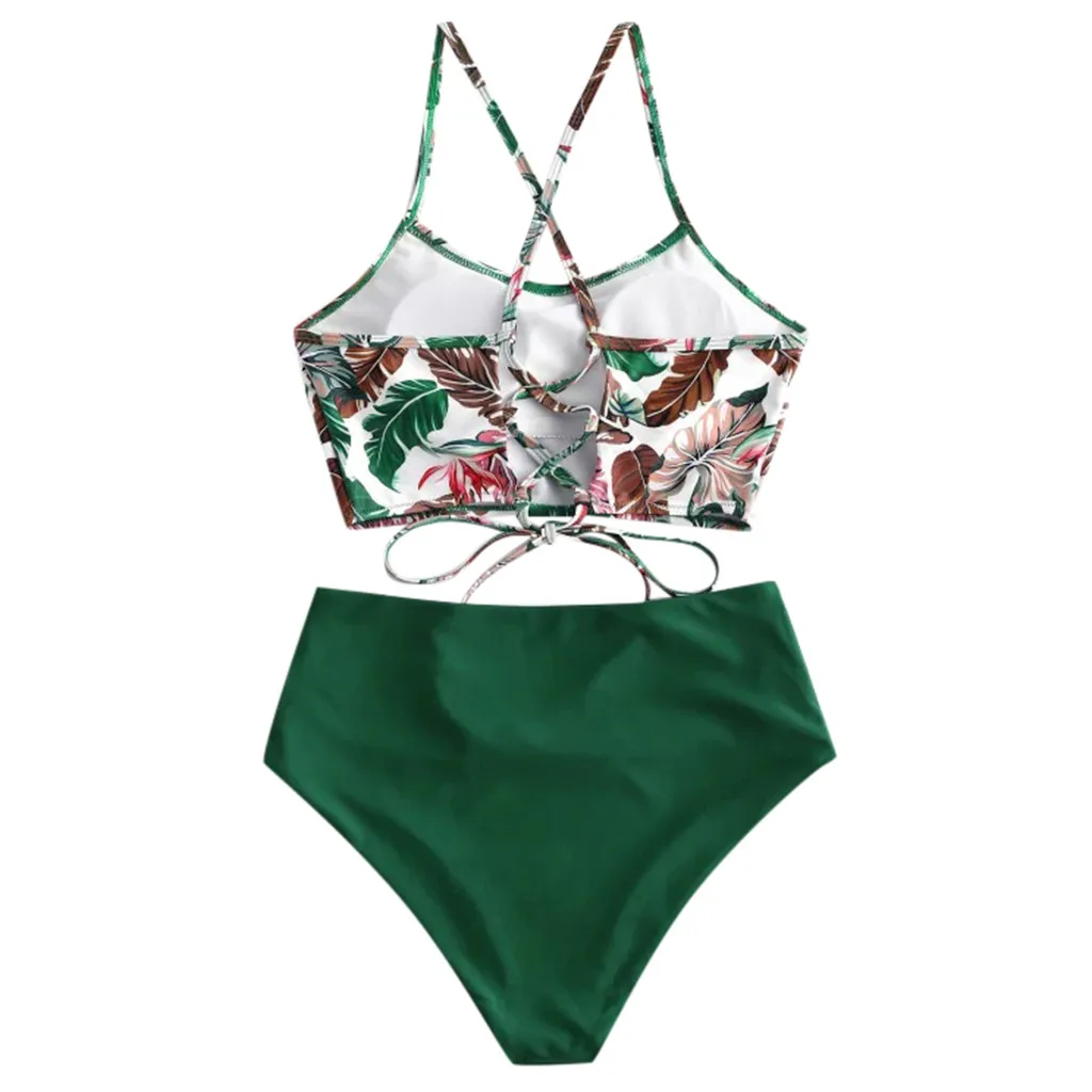 

Swimwear Women High Waist Bikini 2021 Brazilian Biquini Floral Print Swimsuit Bandage Beach Bathing Suit Bikinis Maillot De Bain