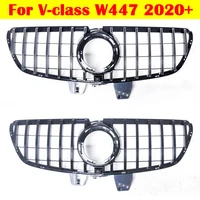 car front gt amg abs center grill for mercedes benz v class v260l 2020 2021 vertical bar bumper w447 middle grille