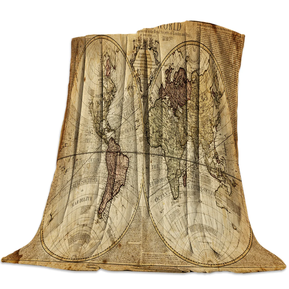 Винтажное морское постельное белье с картой мира старинное покрывало для
