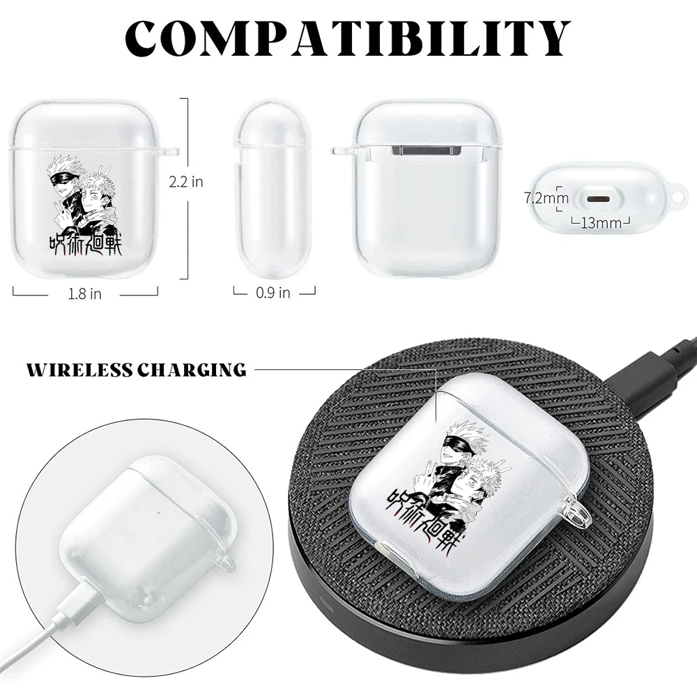 Прозрачный чехол для наушников Airpods 2/1 Япония аниме джудцу Kaisen Gojo Satoru мягкий