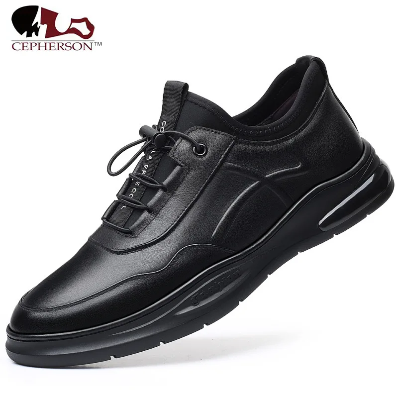

2021 New Designer Genuine Leather Casual Shoes Outdoor Comfort Rubber Non-slip Soft Street Fashion Trendy Sneakers for Male