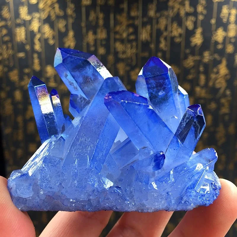 160gquartz натуральный синий аура ангел кристалл кластер драгоценный камень vug