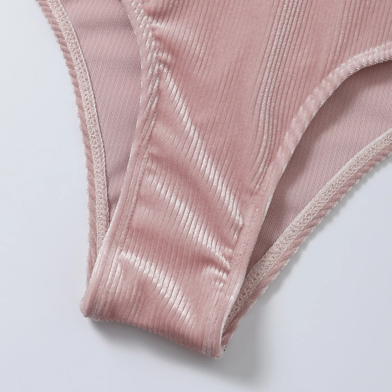 Розовый бархатный Цельный купальник женский сексуальный Монокини с вырезами и