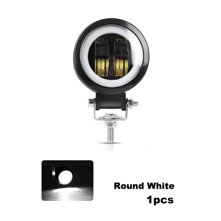 1pcs round white Nlpearl 3 дюйма Круглый СВЕТОДИОДНЫЙ противотуманные фары для авто 4 × 4 SUV 20 Вт Автомобильный свет с светодиодный ангельские глазки для внедорожника грузовика трактора точечный луч 9-32 в - Цвет: 1pcs round white