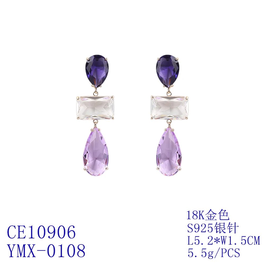 Cubic Zircon Drop Earrings for Wedding Crystals Dangle Earring Bride Women Girl Gift CE10906 | Украшения и аксессуары