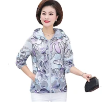 elderly clothing coat new thin sun outerwear tops clothing women sun proof middle aged hooded summer protection female coat eld