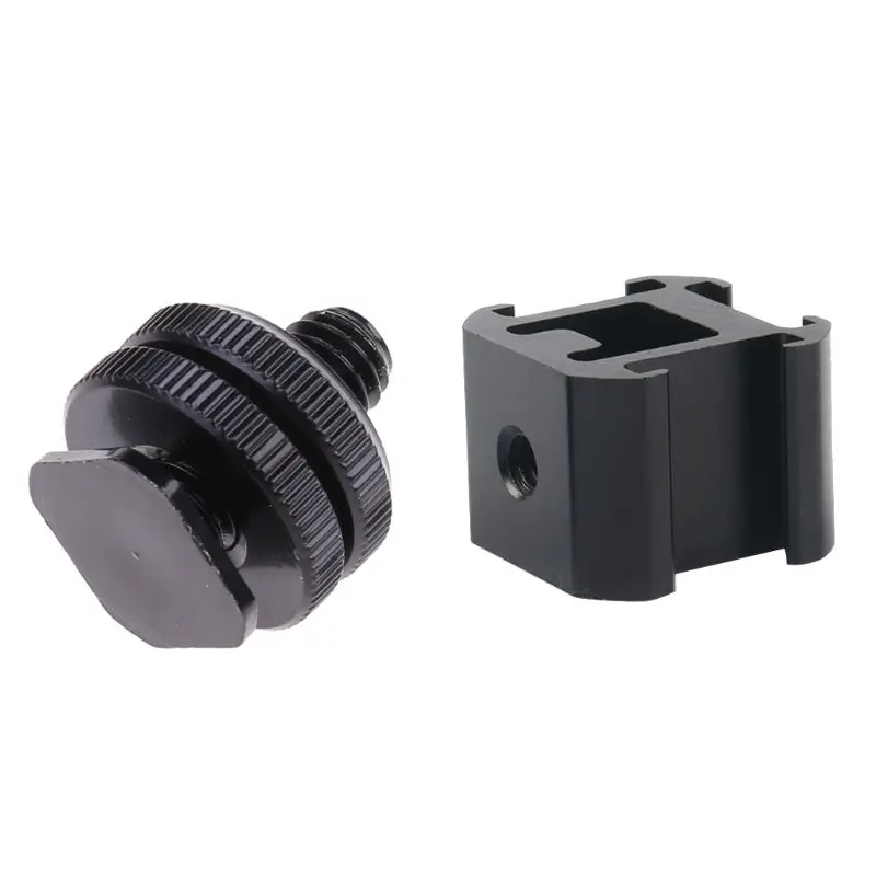 

3 Hot Shoe Mount Adapter Dual Screws Stand Holder for DSLR Camera Flash Light