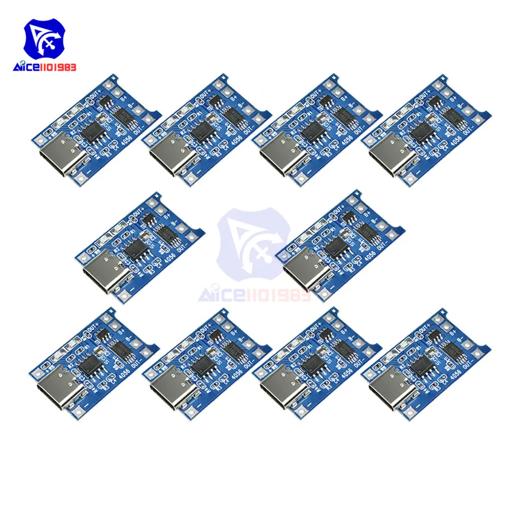 10 шт./лот TC4056A Type C USB 5 В 1A 18650 литий ионный аккумулятор модуль зарядного устройства