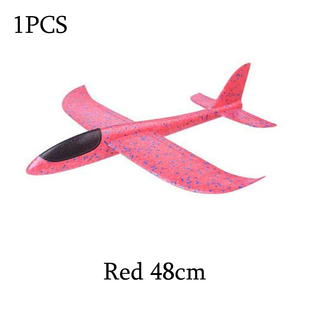1pcs Red 48cm Пенопластовый игрушечный самолет, 36 см 48 см, режим полета, планер, инерционные модели самолетов, самолеты для детей, Спорт на открытом воздухе - Цвет: 1pcs Red 48cm