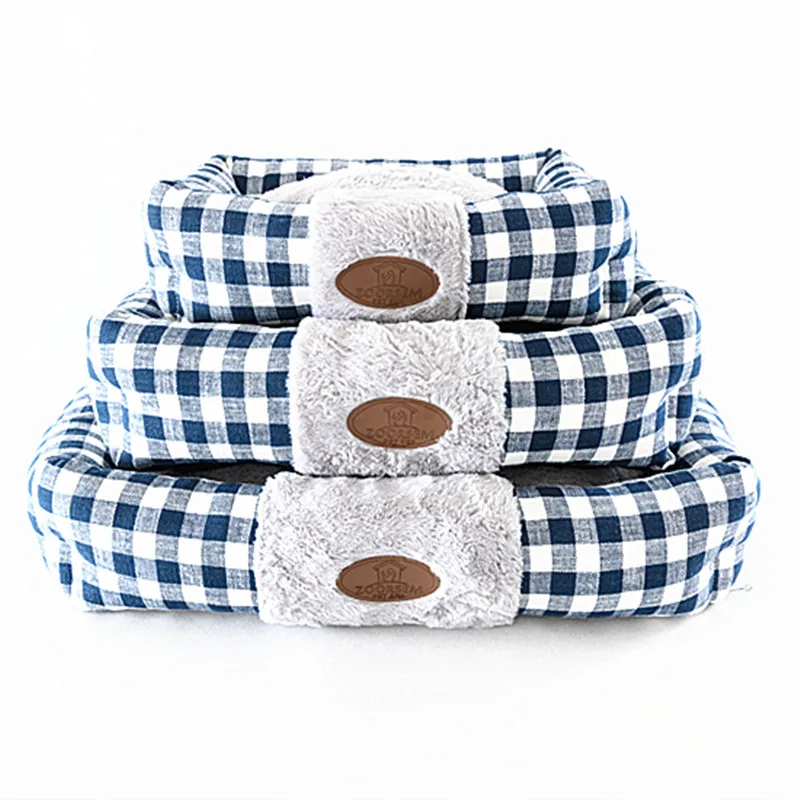 

Autumn and winter warm pet supplies home fabric lattice square cat litter creative pet litter removable