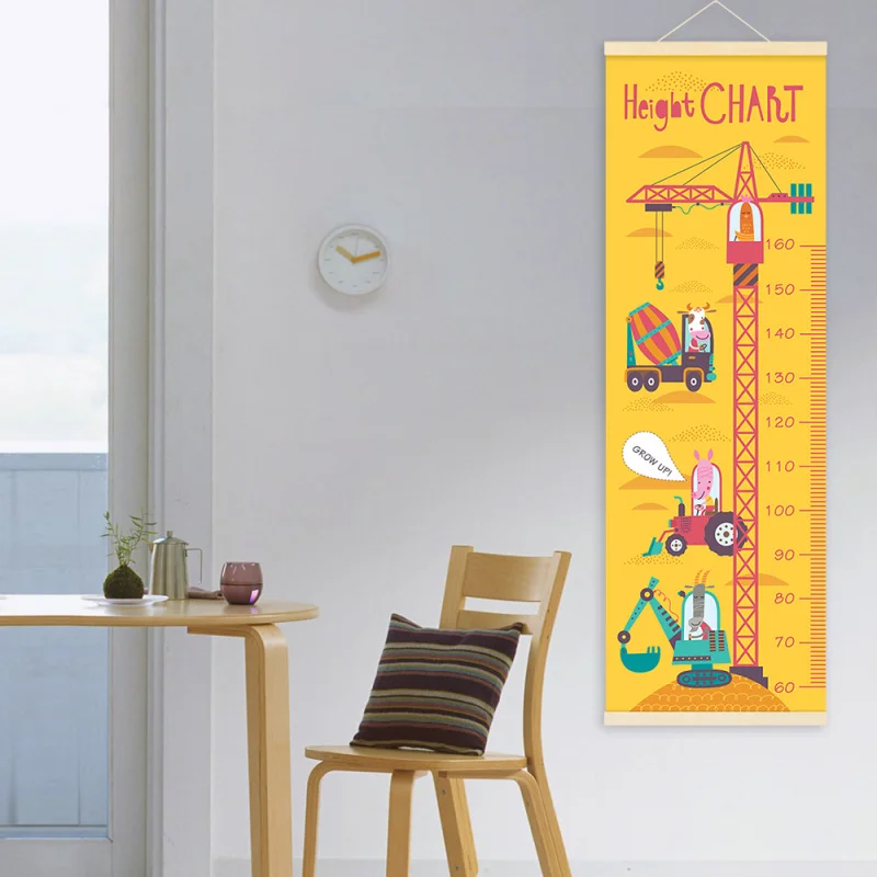 Мультяшная игрушка узор милая линейка для измерения роста деревянная настенная
