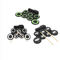 hand rolled usb electronic drum portable drum kitfolding silicone practice drum roll up drum with 7 silicon pads