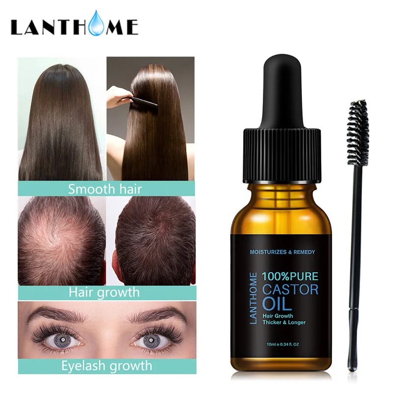 

10ml Hair Eyebrow Eyelash Growth Pure Castor Oil Enhancer Lashes Longer Fuller Thicker Treatment Brow Liquid Essential Oil