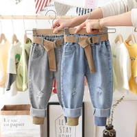 boys jeans pants spring denim pants kids clothing children jeans casual trousers jeans for ripped pants belt threaded jeans