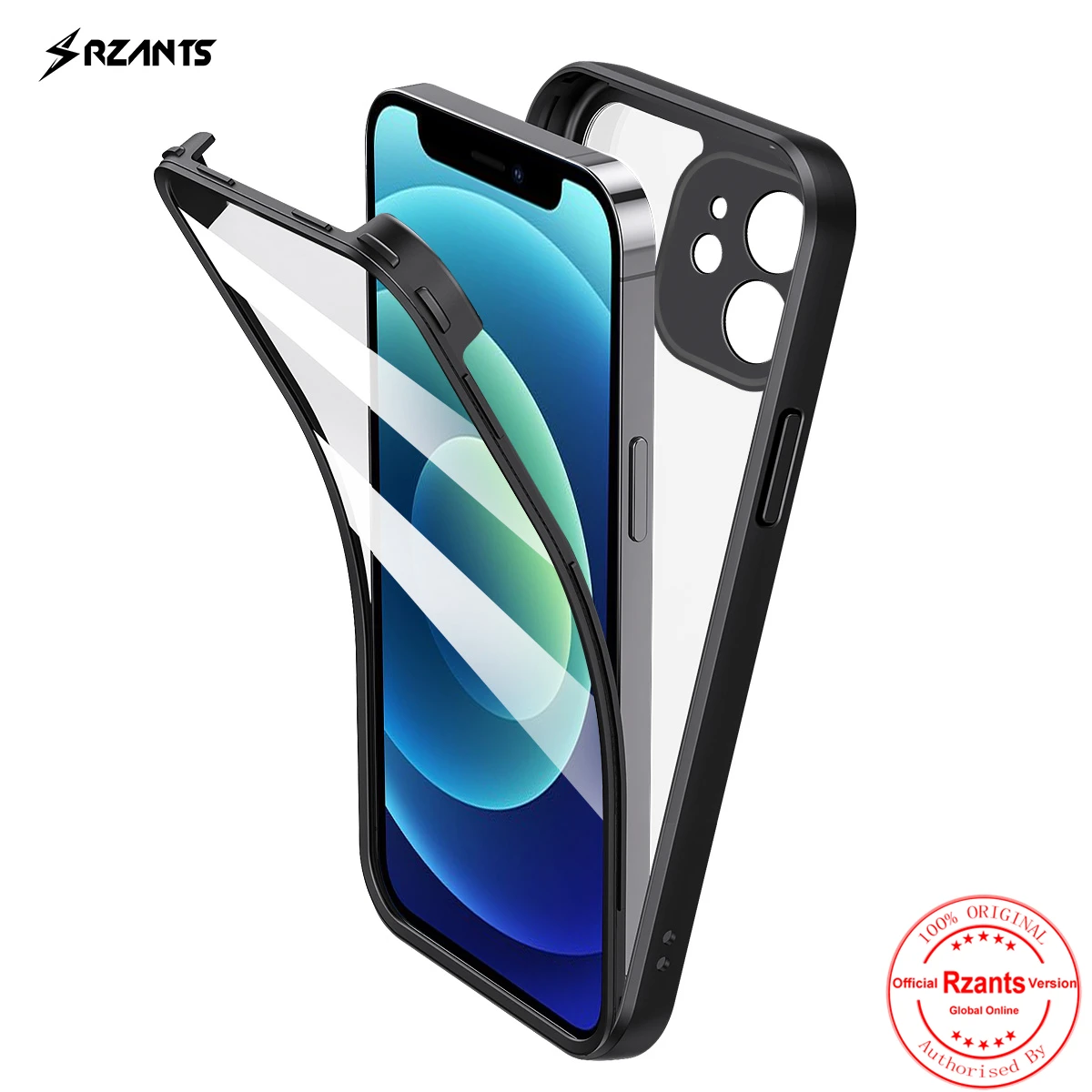 

Rzants For Apple iphone 12 iphone 12 Pro Case [360 Full Body] Bettle Clear Cover WITHOUT Built in Screen Protector Casing