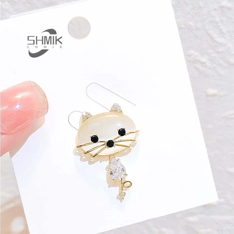 

Cute kitten Brooch women's high-grade shirt suit Brooch traceless anti light button clothing magnetic pin