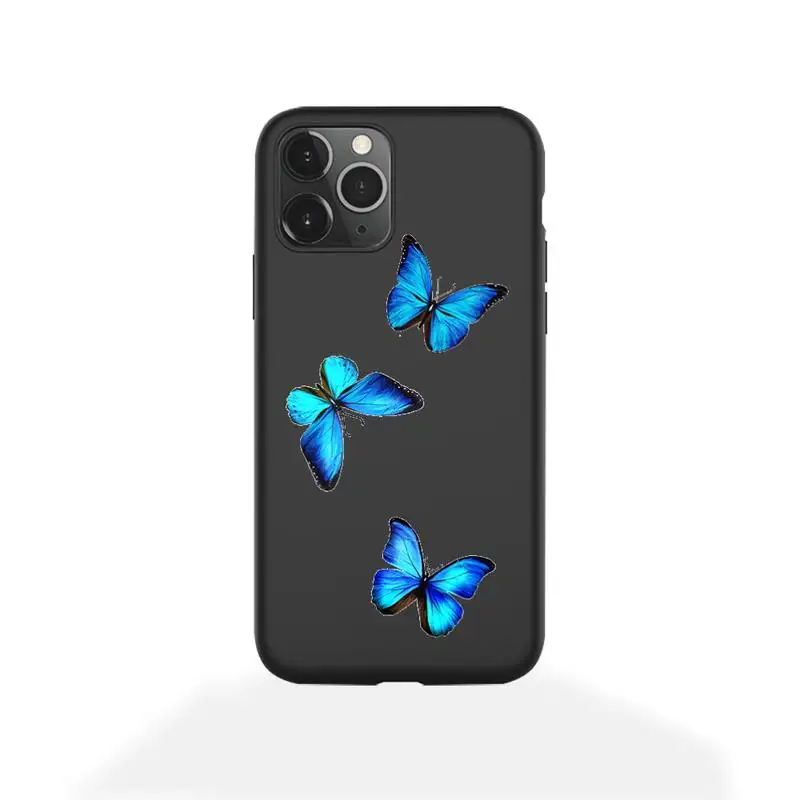 beauty blue butterfly phone case for iphone 12 pro max mini 11 pro xs max 8 7 6 6s plus x 5s se 2020 xr case free global shipping
