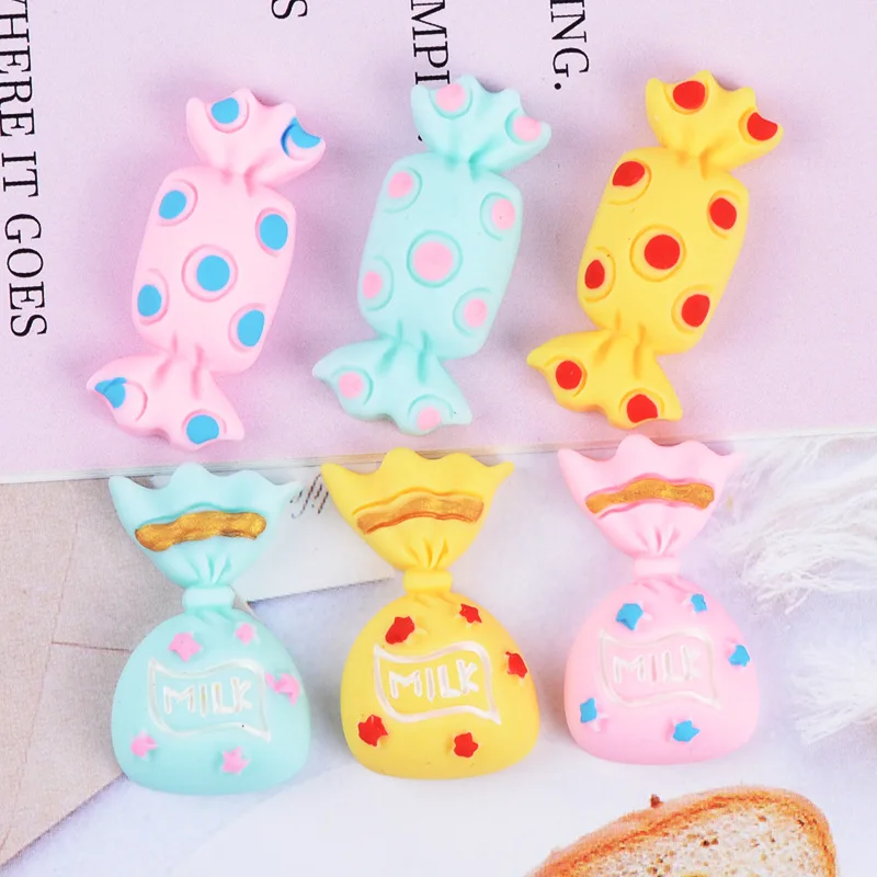 

10Pcs/lot Kawaii Dot Candy Gift Bag Flatback Resin Cabochon Fit Phone Decoration DIY Scrapbooking Cabochons Craft Accessories