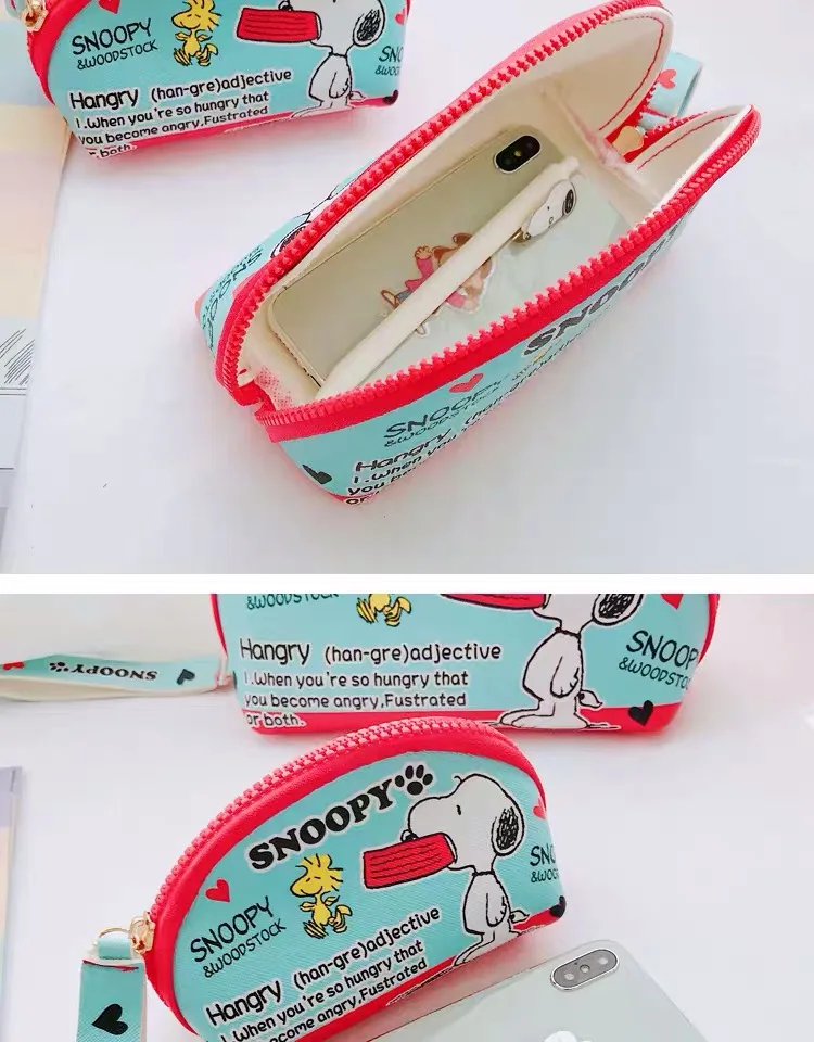 Два размера Peanuts Rogue Dog мультфильм кавайный чехол для карандаша большой емкости мультфильм холст пенал коробка принадлежности для школьников, студентов