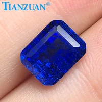rectangle shape emeral d cut blue color sapphire stone loose stone