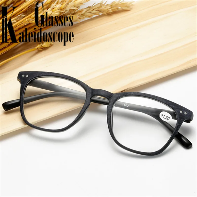 Винтажные очки для чтения с текстурой древесины женщин и мужчин модные