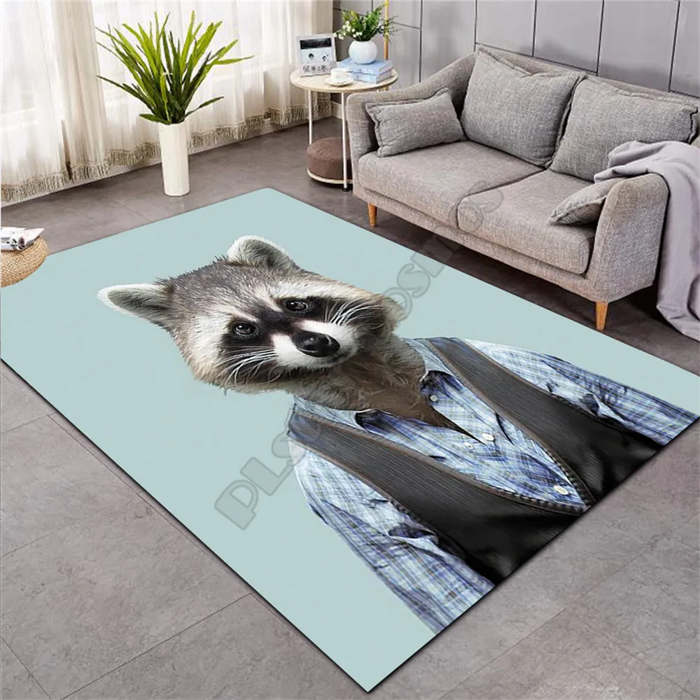 Смешной нескользящий 3D коврик с рисунком Мистер Енот | Дом и сад