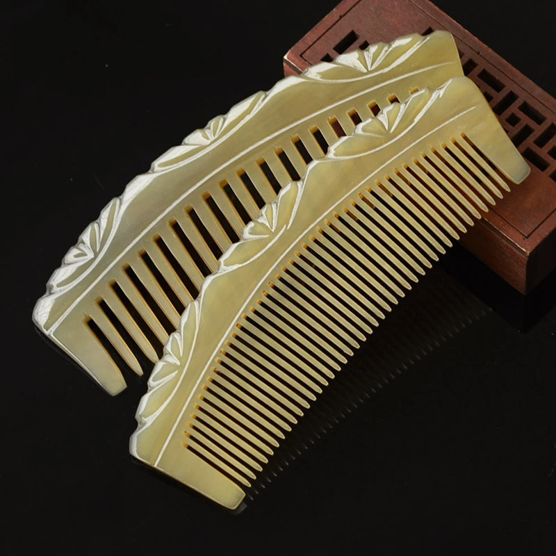 Натуральный бычий Рог расческа для волос без статического ухода за здоровьем