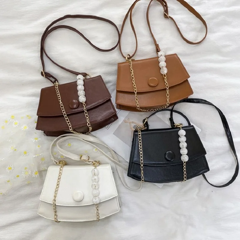 

Crossbody Chain Pearl Mini Bag Mini Design Pearl Super PU Leather Shoulder Bags For Women Crossbody Bag Female Travel Handbags