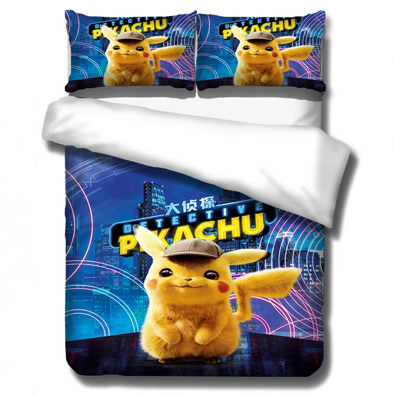 Покемон мультфильм узор по фильму 3D постельное белье печатных пододеяльник