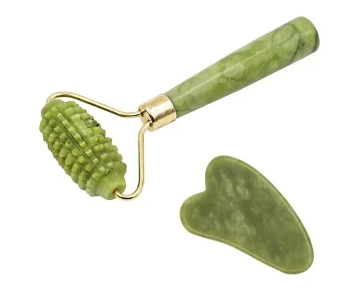 Скребок для лица нефрит массажа каменный ролик натуральный нефритовый массажер