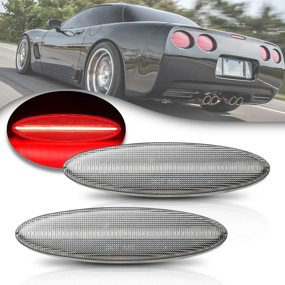 Для Chevrolet Corvette C5 1997 2004 прозрачный объектив полный светодиодный боковой