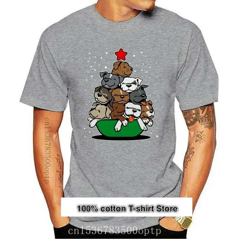 

Camiseta de manga corta para mujer, camisa de S-3Xl, regalo de Navidad para amantes de los perros Pitbull, nueva