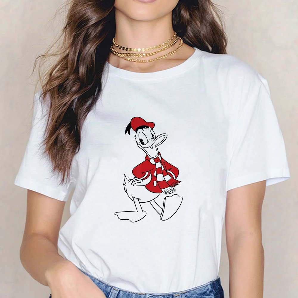 

Casual Trend T Shirt Donald Duck Christmas Bah Humbug Letter Print Clothes Exquisite Loose Style Disney Short Sleeve Tee