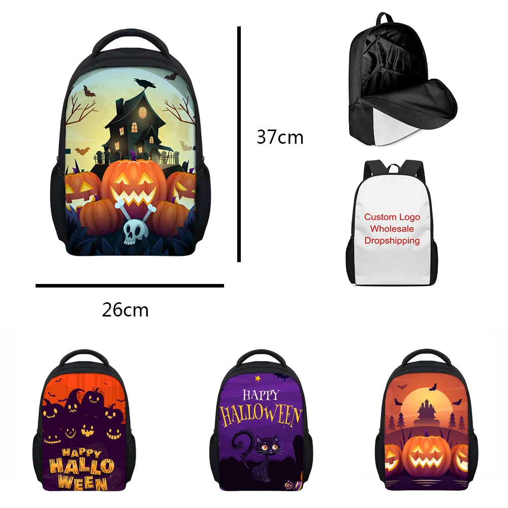 

2021 Хэллоуин, новый персонализированный Детский рюкзак с рисунком тыквы и анимации, модная мультяшная сумка на заказ