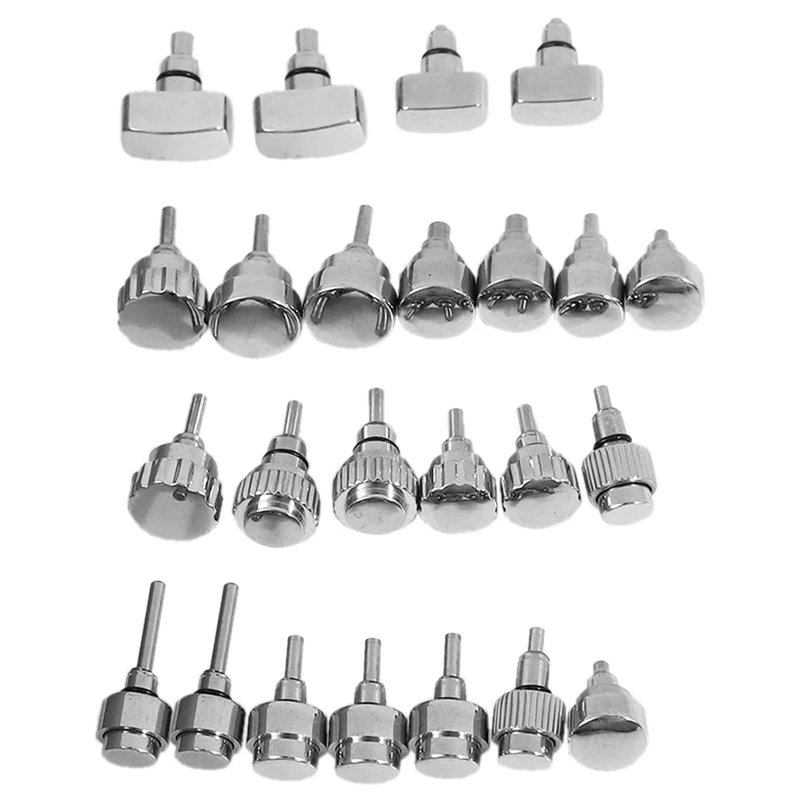 

24Pcs Watch Push Press Button Waterproof Durable Stainless Steel Watch Parts Repair Tool Accessory Kit for Watchmaker