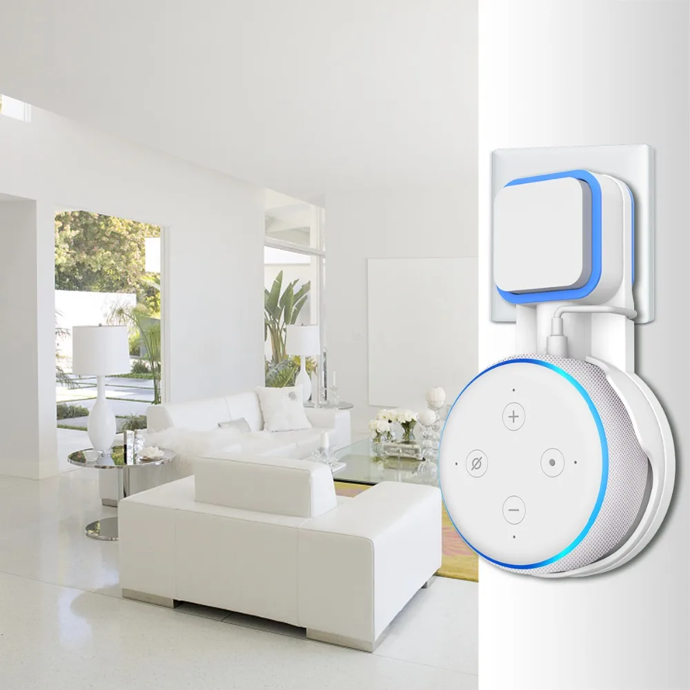Для Alexa Echo Dot 3-го поколения настенное крепление на розетку Вешалка Подставка держатель Чехол штекер, вставной крепежный стенд работа с Amazon Echo Dot3