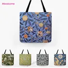 Модная сумка через плечо, William Morris листьев растений цветочный узор Водонепроницаемый холщовая хозяйственная сумка постельное белье с цветами современного искусства Сумка-тоут