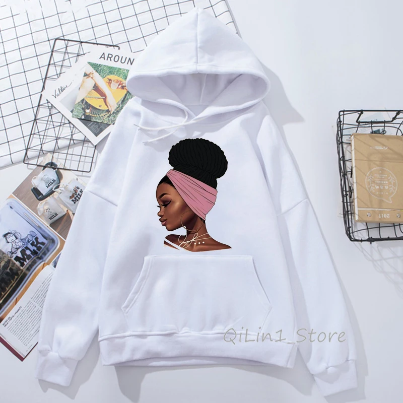 

Sudadera mujer Melanin hoodie woman kawaii Black Girl Print hooded women’s sweatshirt hip hop punk streetwear hoody