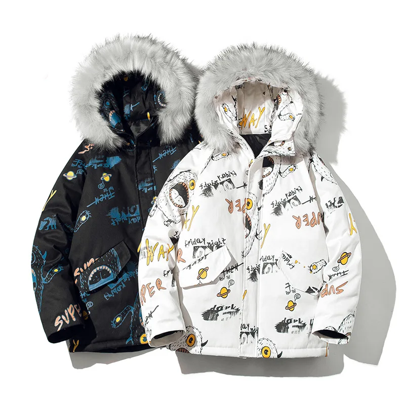 Парка мужская с капюшоном, теплый пуховик из хлопка, куртка-бомбер в стиле хип-хоп, модная утепленная верхняя одежда, зима