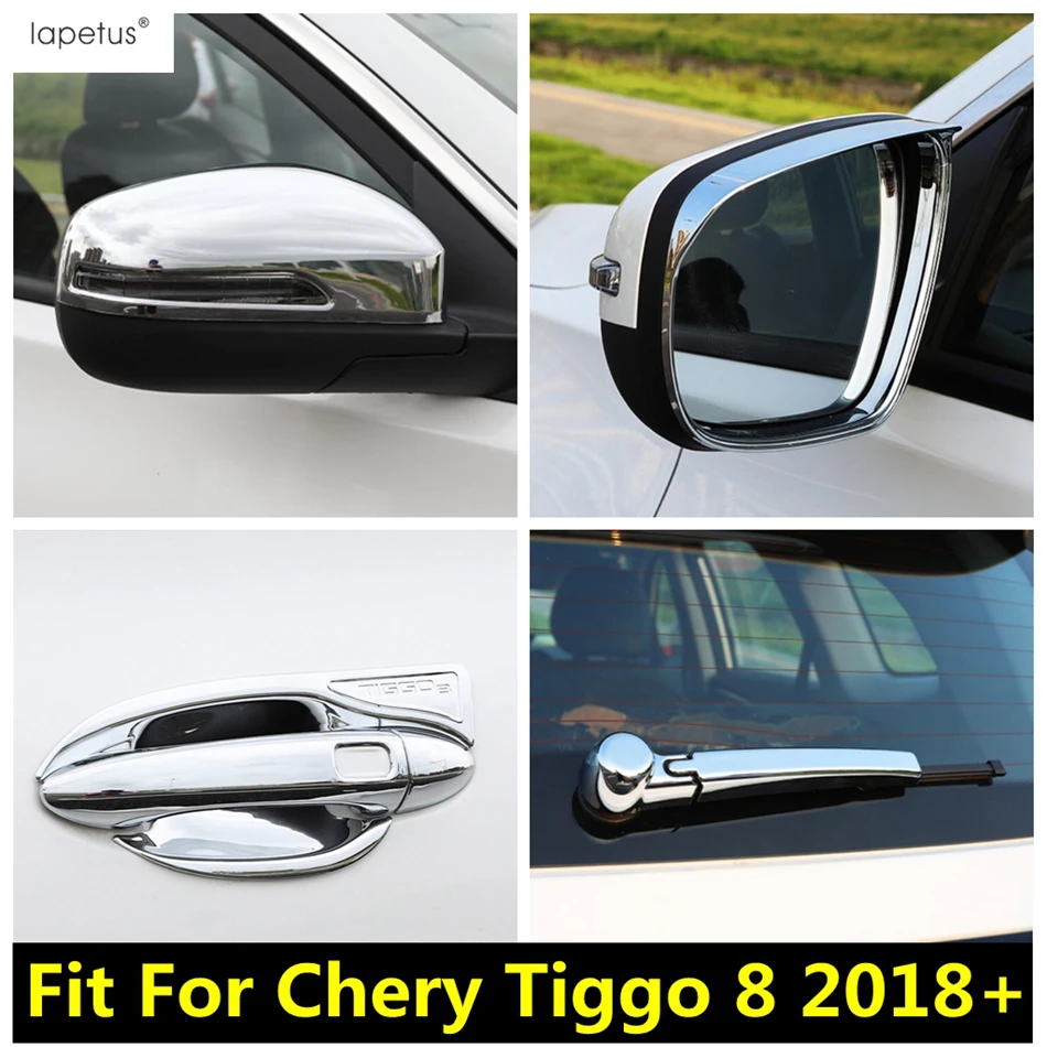 

Chrome Rear Window Wiper Door Handle Bowl Rearview Mirror Rain Eyebrow Caps Cover Trim Accessories For Chery Tiggo 8 2018 - 2022