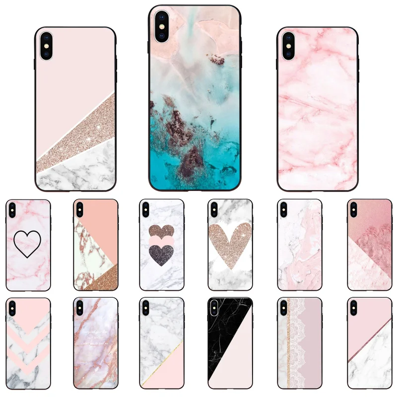 

Art White Black Pink marble Phone Case for iphone 13 12 11 Pro Max Case For iPhone 12mini XS MAX X XR SE2 8 7 PlusCase