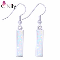 cinily created white fire opal silver plated wholesale hot sell for women jewelry fashion dangle earrings 1 58 oh3413