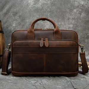 maheu men briefcase genuine leather laptop bag 15 6 pc doctor lawyer computer bag cowhide male briefcase cow leather men bag free global shipping