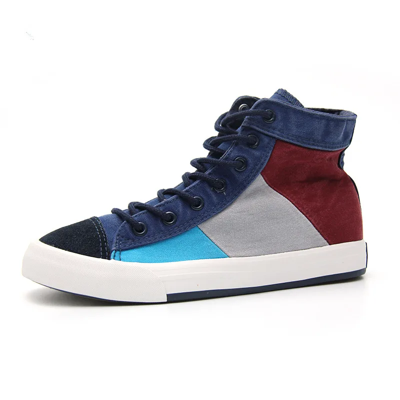 Мужские кроссовки на вулканизированной подошве модные весну осень со шнуровкой