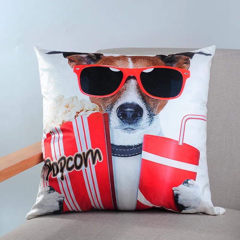 Горячая Распродажа цифровая печать чехол для подушки с изображением животных