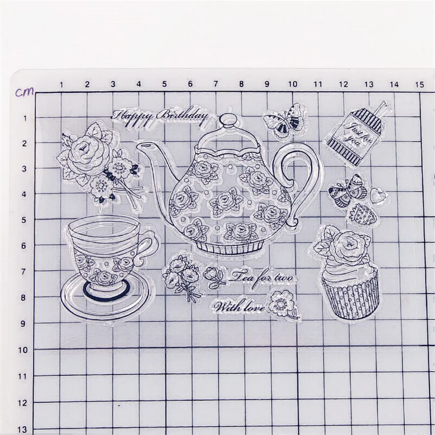 14 5x10 см горячий чайник кафе прозрачные штампы/силиконовые уплотнения роликовый