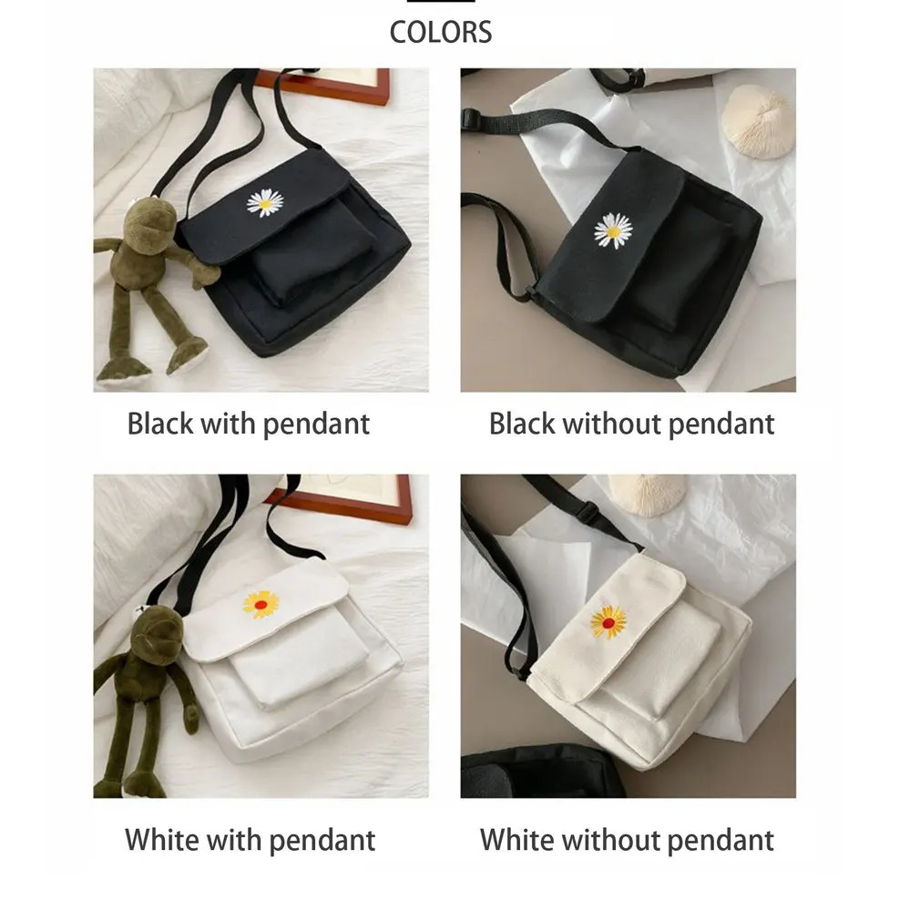 

Casual Bags Shoulder Messenger Bag Women Practical Fashion Portable Small Daisy Canvas Shoulder Bags