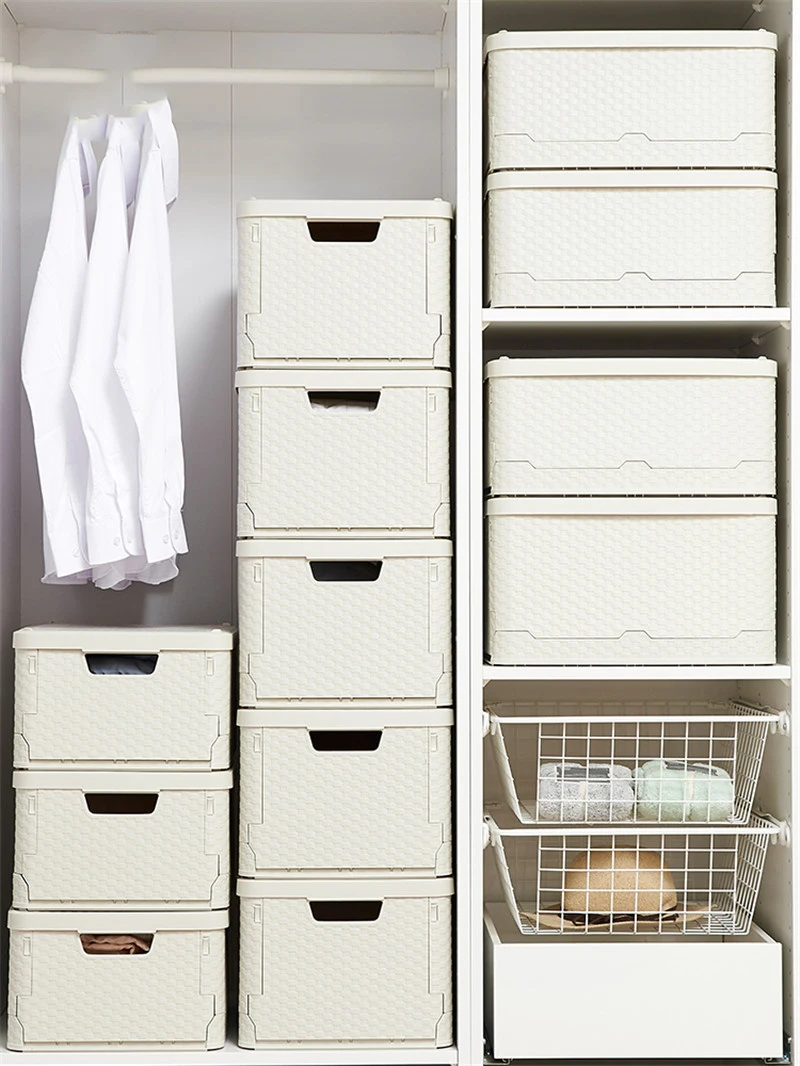 Настольная корзина для хранения дома ванной кухни гардероба пластиковая коробка